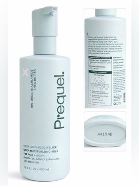 Prequel Urea Advanced Relief Moisturizing Milk 13.5 oz NEW Face + Body Lotion